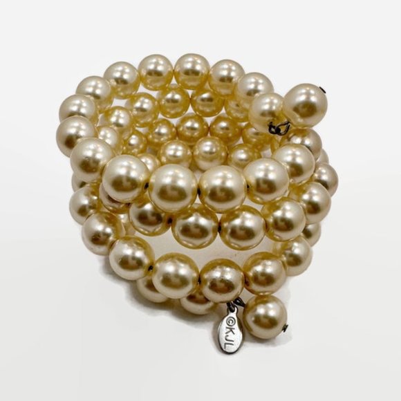 Kenneth Jay Lane Jewelry - KJL Glass Pearls, Pearl Bracelet, Kenneth Jay Lane, Creamy White, Memory Wire